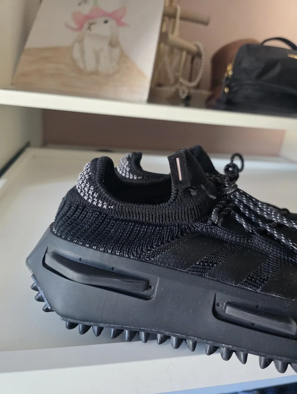 adidas Black Knit Slip-On Sneakers